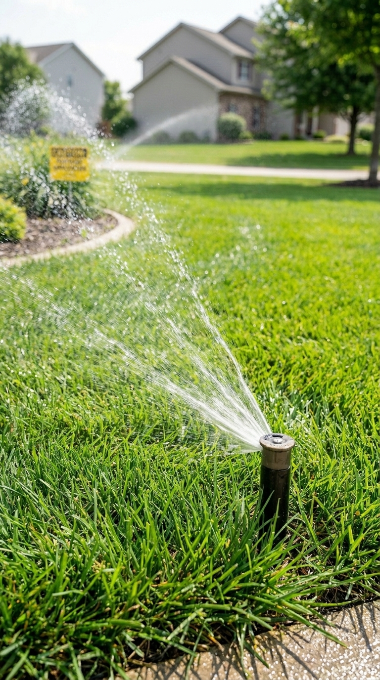 lawn worker applying fertilizer … 202605120619
